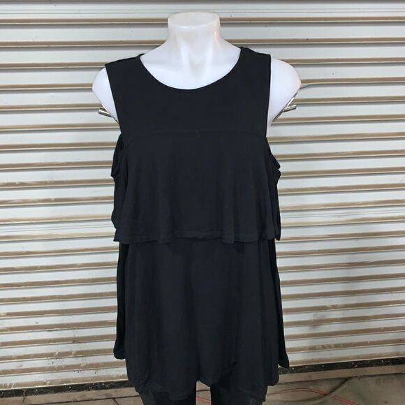 Kensie black cold shoulder top - Picture 1 of 6